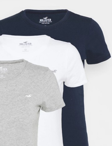 Set Tricouri 3 bucati Hollister, mix culori