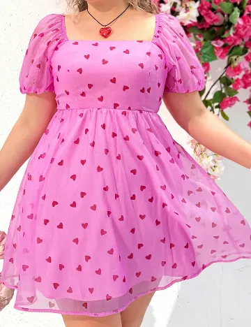 Rochie scurta SHEIN CURVE, roz Roz