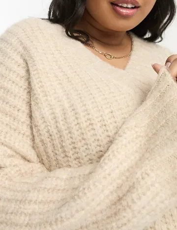 Pulover Oversize ASOS Curve, crem Crem