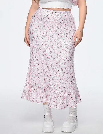 Fusta SHEIN CURVE, floral Floral print
