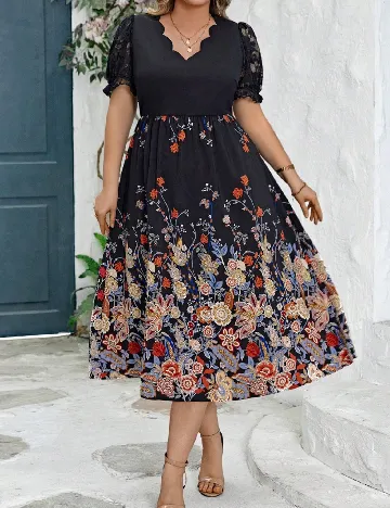 Rochie medie SHEIN CURVE, negru Negru