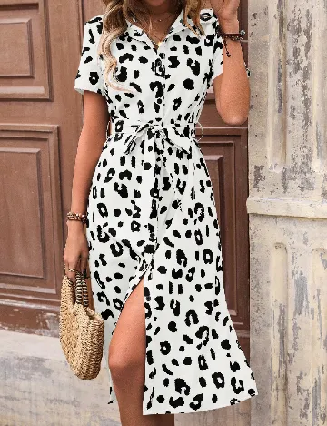 Rochie medie SHEIN, alb/negru Alb