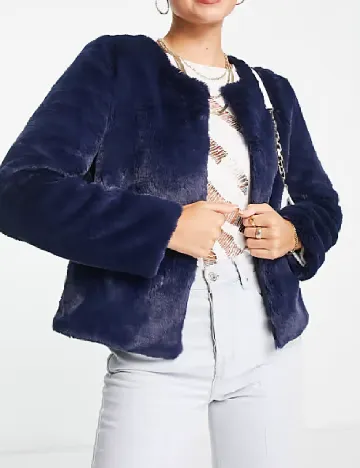 Jacheta Unreal Fur, bleumarin Albastru