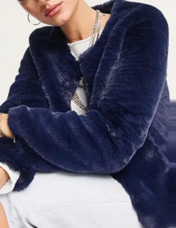Jacheta Unreal Fur, bleumarin Albastru