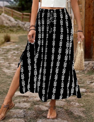 Fusta SHEIN, negru/alb