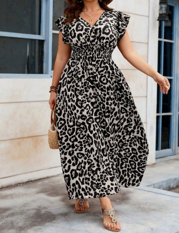 Rochie lunga SHEIN CURVE, animal print