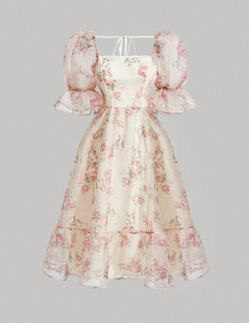 Rochie lunga SHEIN CURVE, floral print