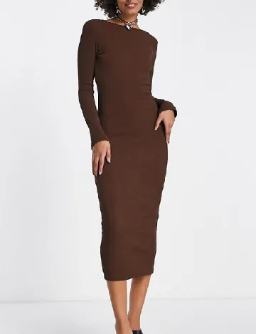 Rochie medie Envii, maro Maro