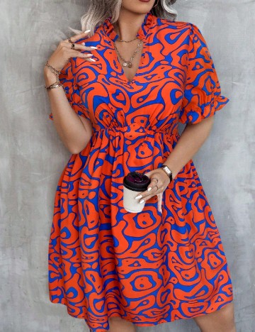 Rochie scurta SHEIN CURVE, portocaliu