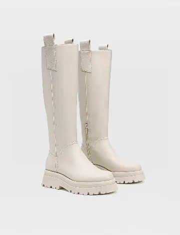 Cizme Stradivarius, crem Crem