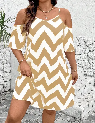 Rochie scurta SHEIN CURVE, alb/crem Crem