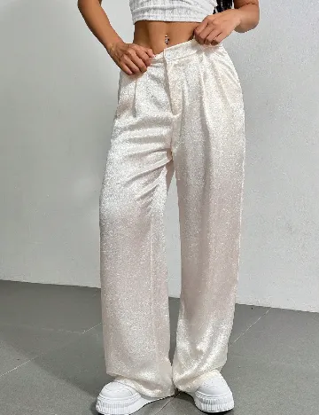 Pantaloni SHEIN, ecru Alb