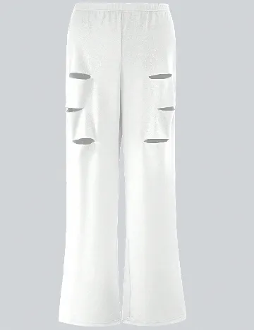 Pantaloni SHEIN CURVE, alb Alb