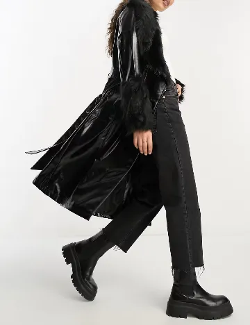 Trench Violet Romance, negru Negru