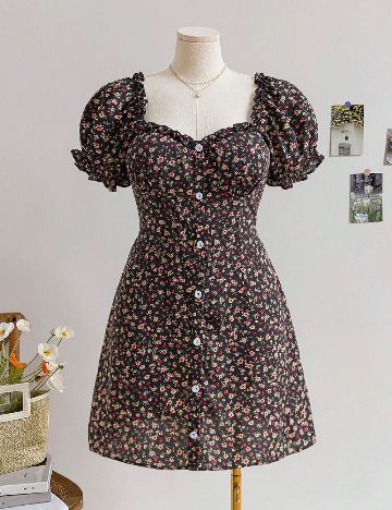 Rochie scurta SHEIN CURVE, floral