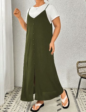 Rochie lunga SHEIN CURVE, verde