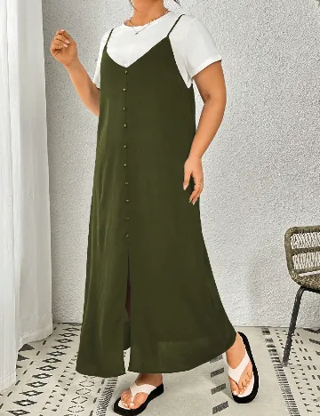 Rochie lunga SHEIN CURVE, verde Verde