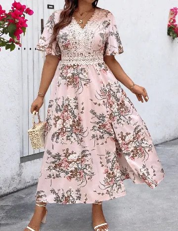 Rochie lunga SHEIN CURVE, roz Roz