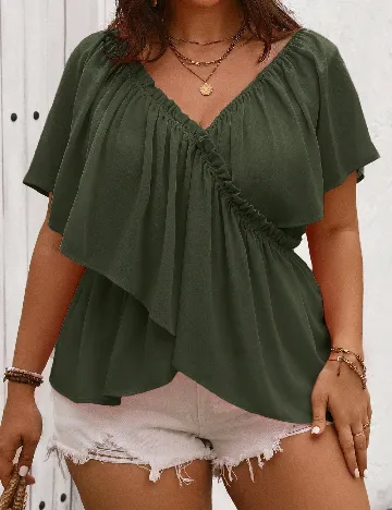 Bluza SHEIN CURVE, verde Verde