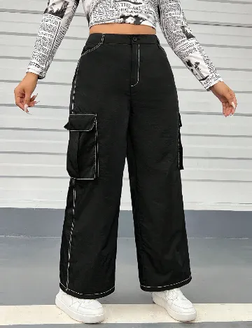 Pantaloni SHEIN CURVE, negru Negru