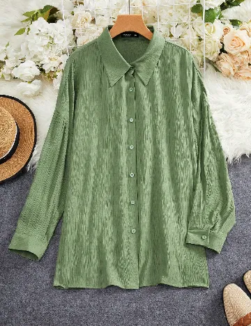 Camasa SHEIN CURVE, verde Verde