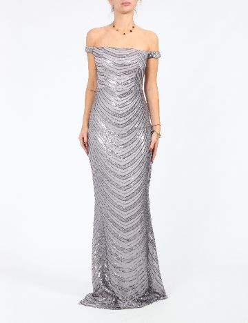 Rochie lunga Miss ord, gri