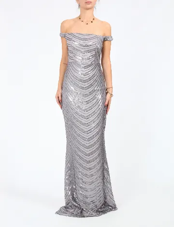 Rochie lunga Miss ord, gri Gri