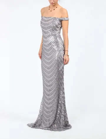 Rochie lunga Miss ord, gri Gri