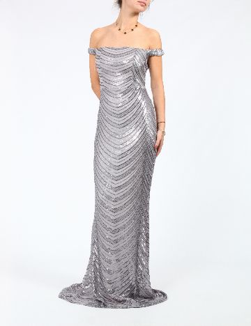 Rochie lunga Miss ord, gri