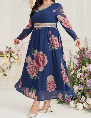 Rochie lunga SHEIN CURVE, bleumarin Albastru