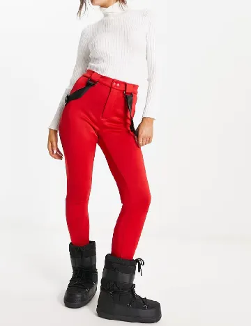 Pantaloni de ski Threadbare, rosu Rosu