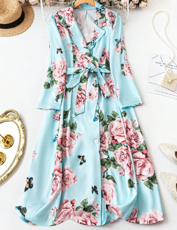 Rochie lunga SHEIN CURVE, floral print