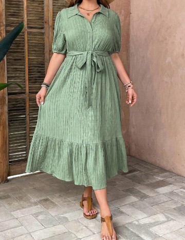 Rochie medie SHEIN CURVE, verde