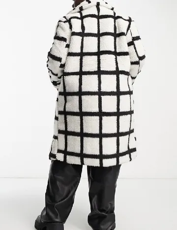 Palton Violet Romance Plus Size, alb/negru Alb