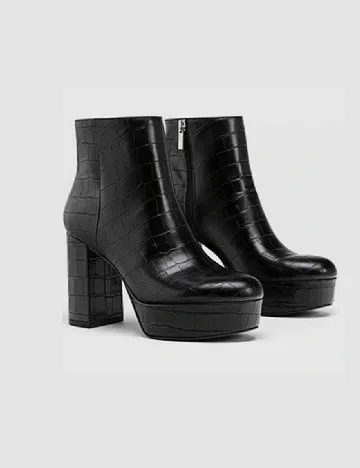Botine Stradivarius, negru Negru