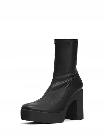 Botine Stradivarius, negru Negru