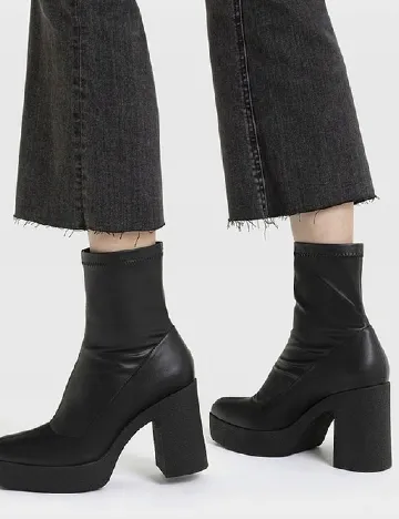 Botine Stradivarius, negru Negru