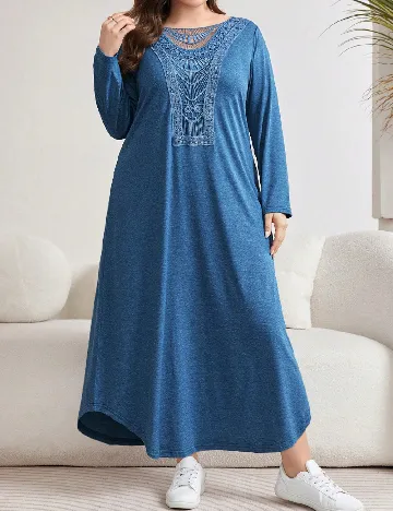 Rochie lunga SHEIN CURVE, albastru Albastru