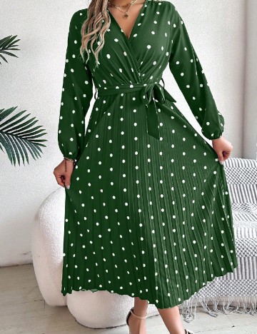 Rochie medie SHEIN, verde/alb