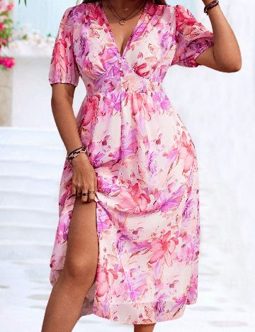 Rochie medie SHEIN CURVE, floral print