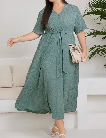 Rochie medie SHEIN CURVE, verde Verde
