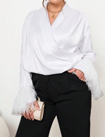 Bluza SHEIN CURVE, alb