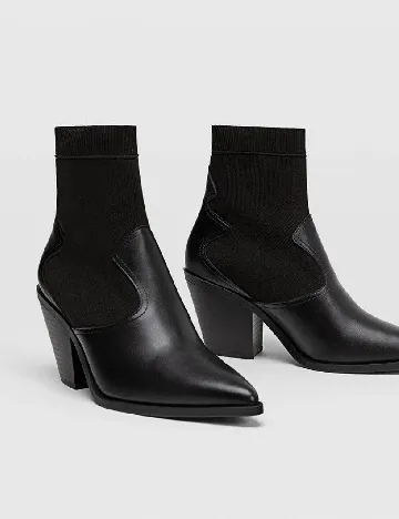Botine Stradivarius, negru Negru