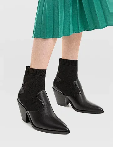 Botine Stradivarius, negru Negru