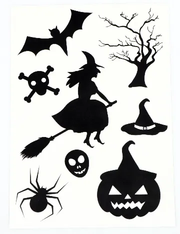 Set stickere autocolante Halloween W&O Products, negru Negru