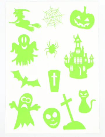 Set stickere autocolante Halloween W&O Products, verde neon Verde