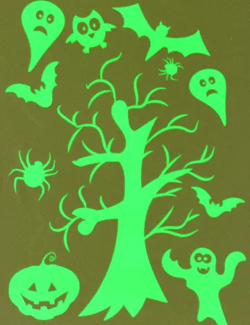 Set stickere autocolante Halloween W&O Products, verde neon Verde
