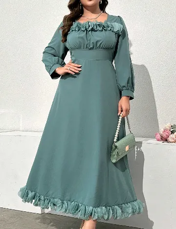 Rochie lunga SHEIN CURVE, verde Verde