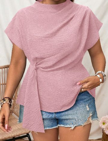 Bluza SHEIN CURVE, roz pudra