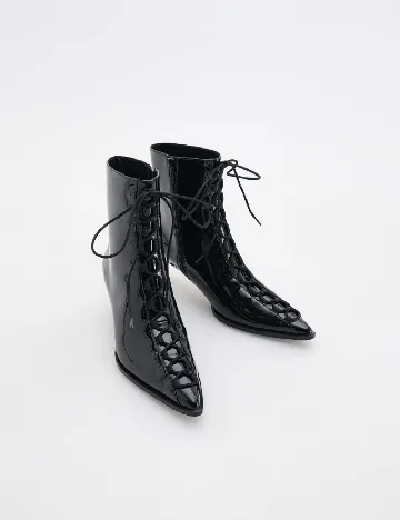 Botine Reserved, negru Negru